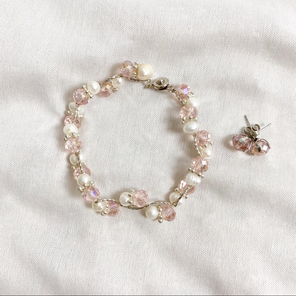 Free Jewelry Crystal beads bracelet w/ earrings
